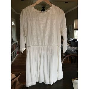 Sunico Paris White Embroidered Dress